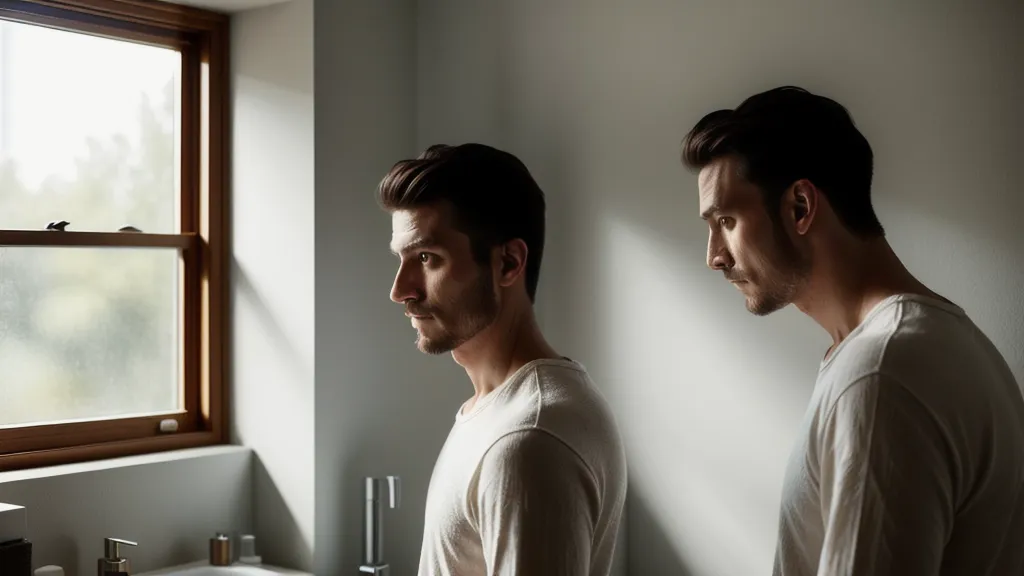 Pommeau de douche froide, symbole de discipline et de maîtrise de soi pour un homme